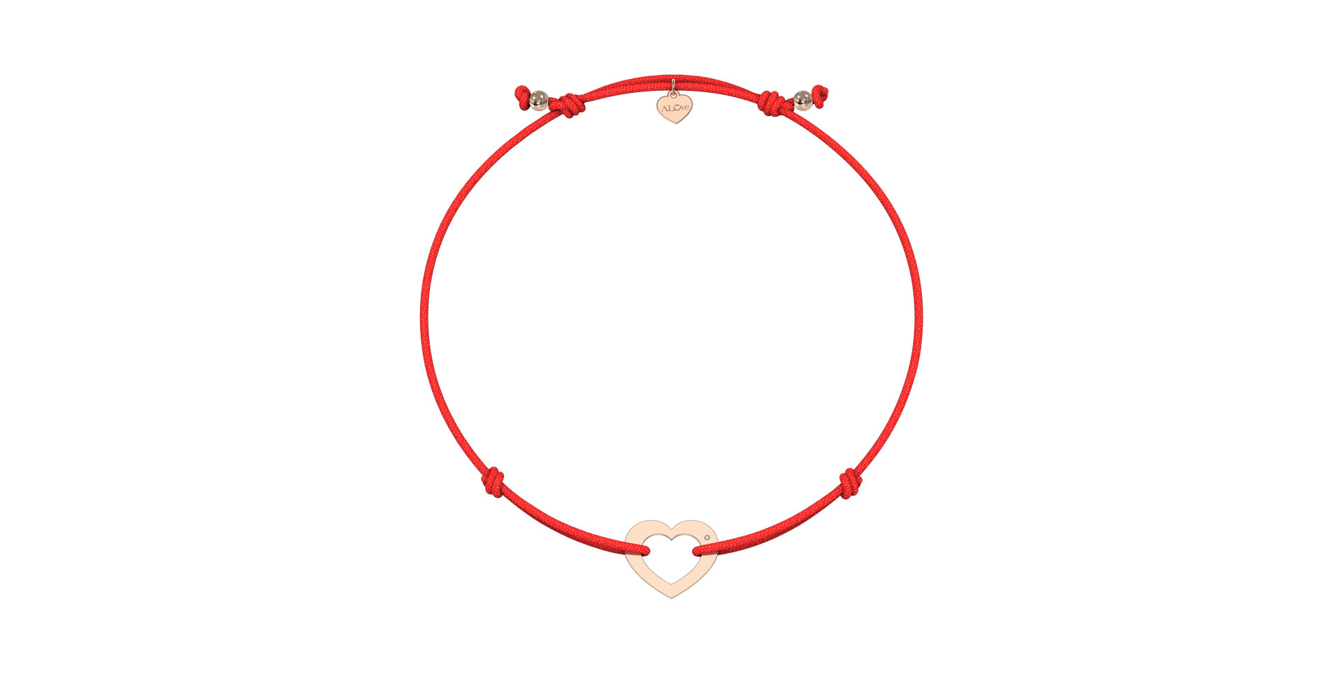 Diamantový náramok so šnúrkou Love