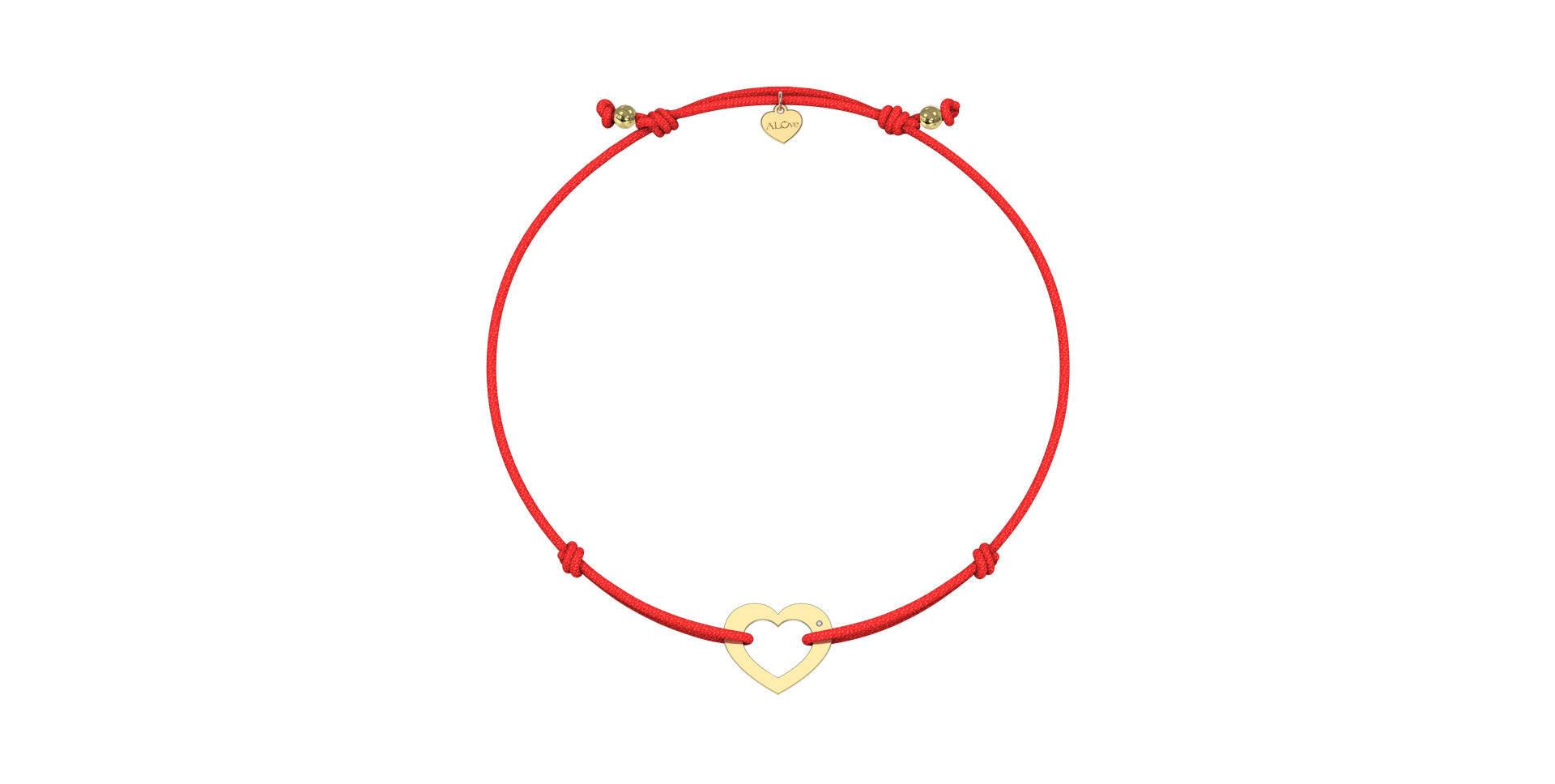 Diamantový náramok so šnúrkou Love