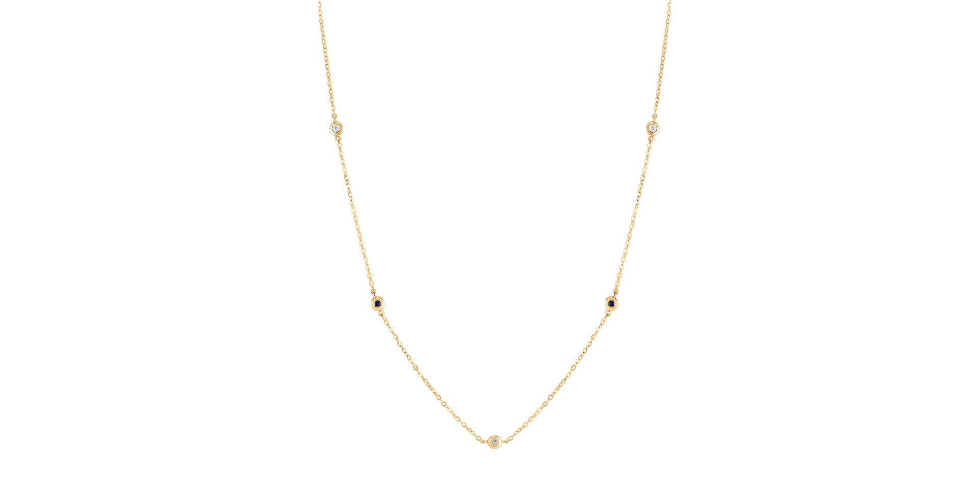 Náhrdelník s diamantmi a zafírmi Dots