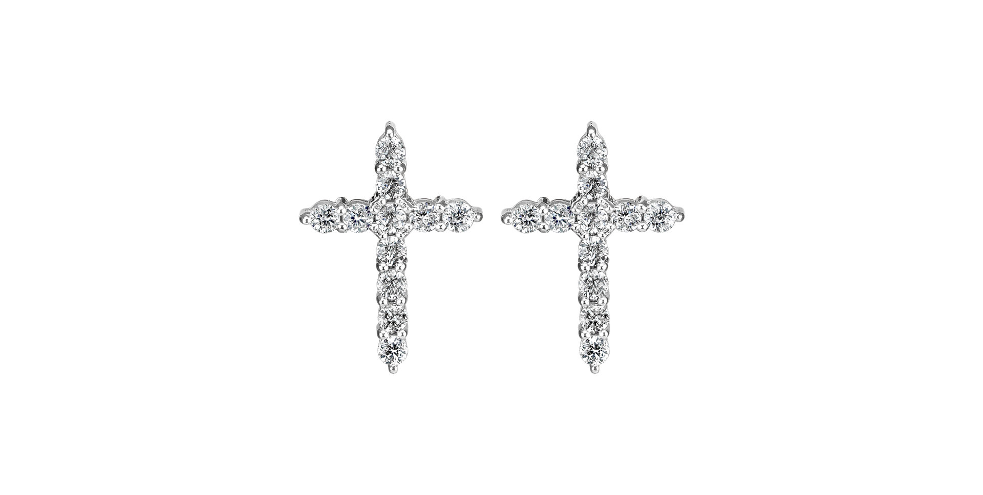 Náušnice s diamantmi Glittering Cross