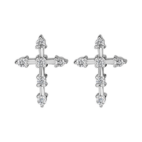 Náušnice s diamantmi Sparkling Cross