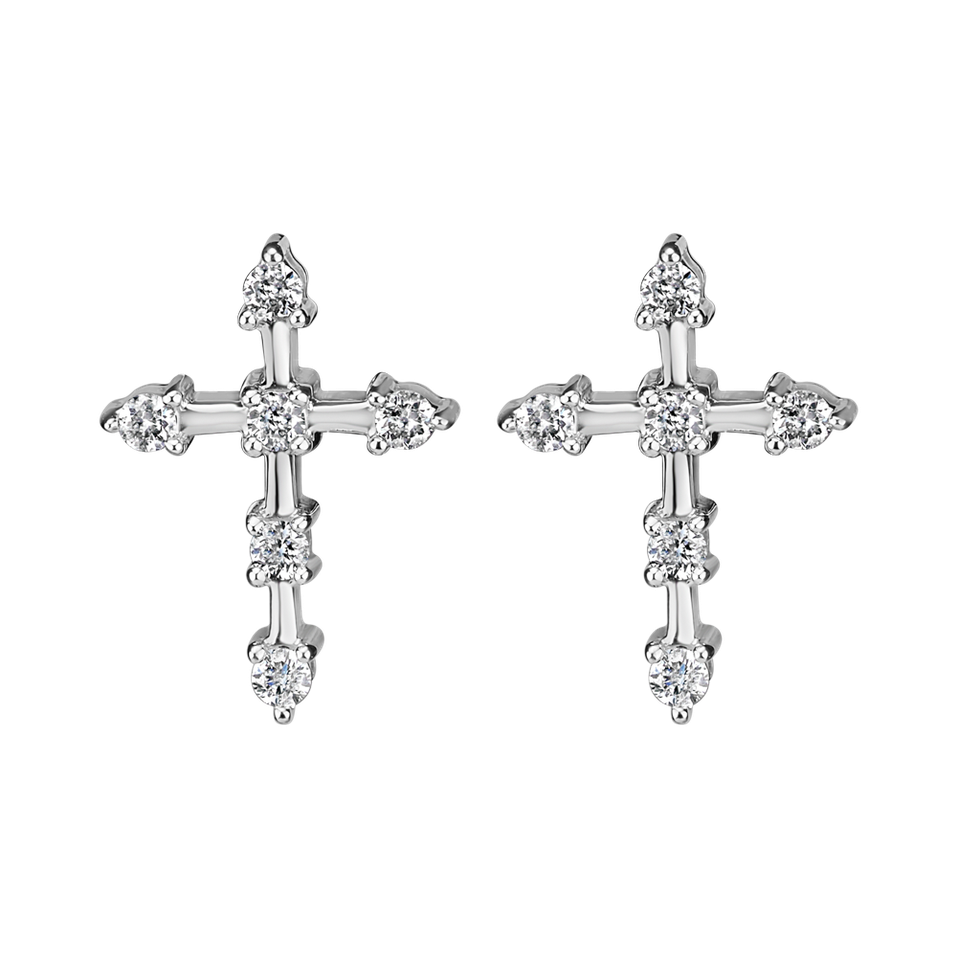 Náušnice s diamantmi Sparkling Cross