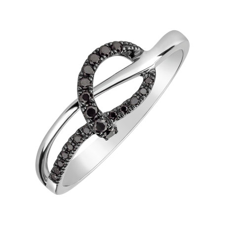 Prsteň s čiernymi diamantmi Elegant Knot