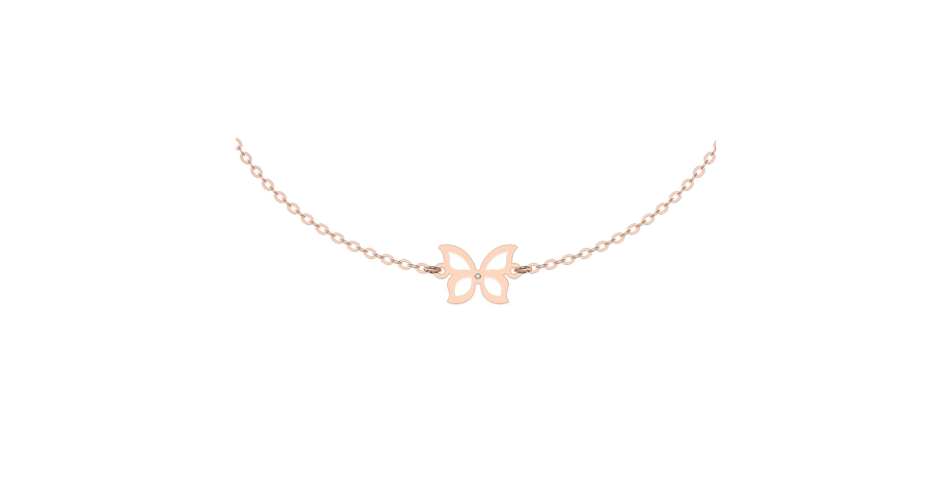 Náramok s diamantom Gold Butterfly