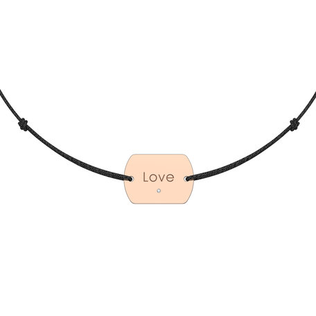 Diamantový náramok so šnúrkou Love Stamp