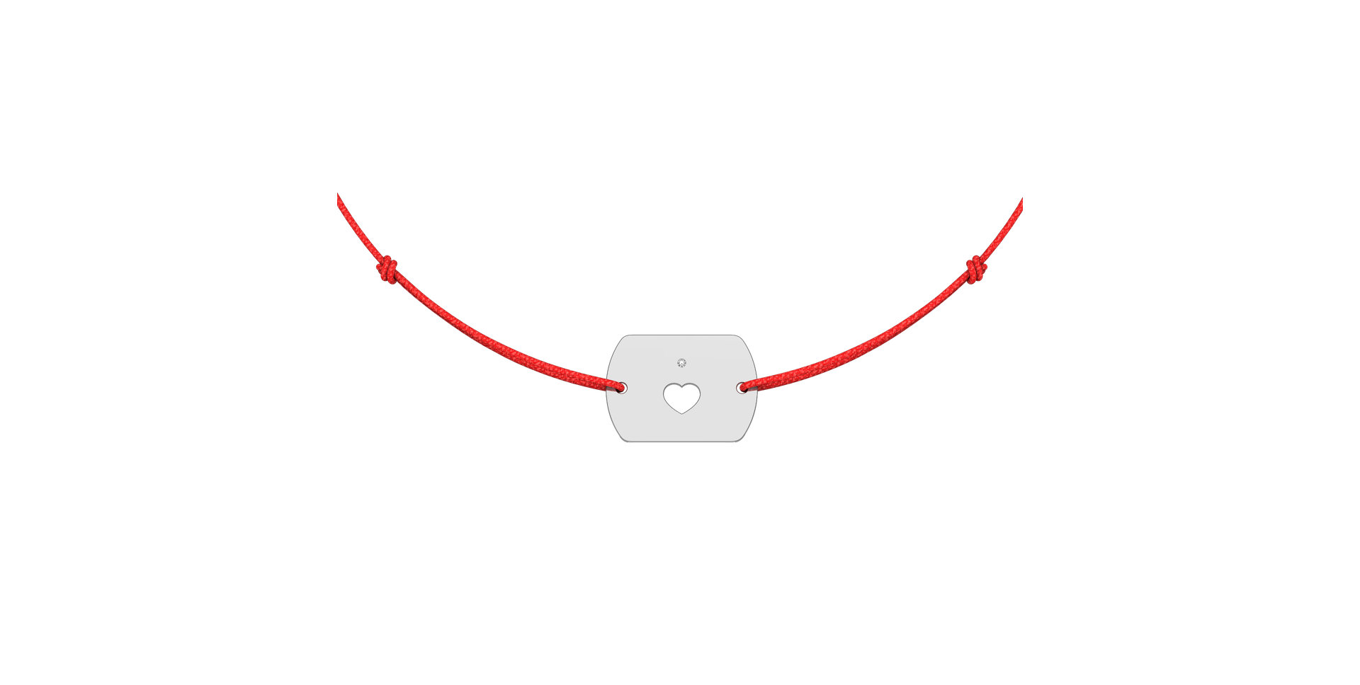 Diamantový náramok so šnúrkou Heart Stamp