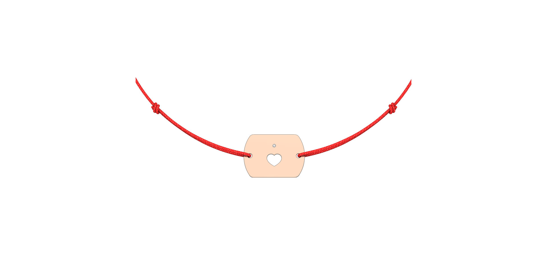 Diamantový náramok so šnúrkou Heart Stamp