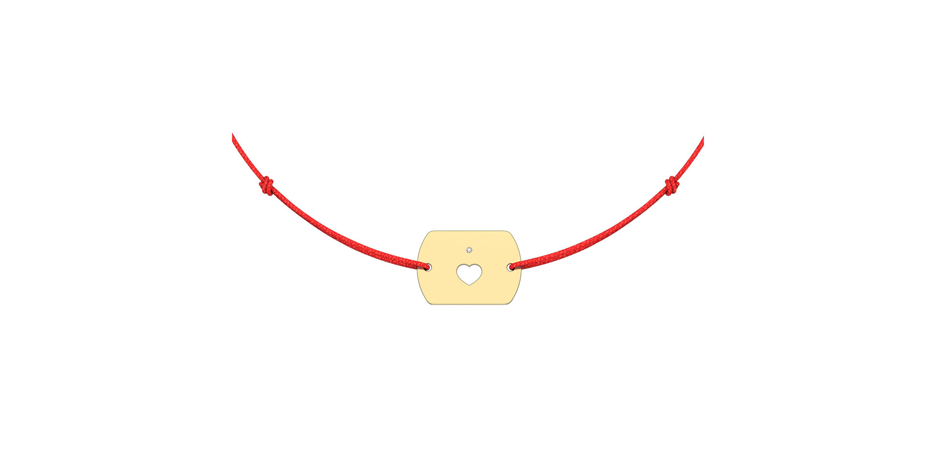 Diamantový náramok so šnúrkou Heart Stamp