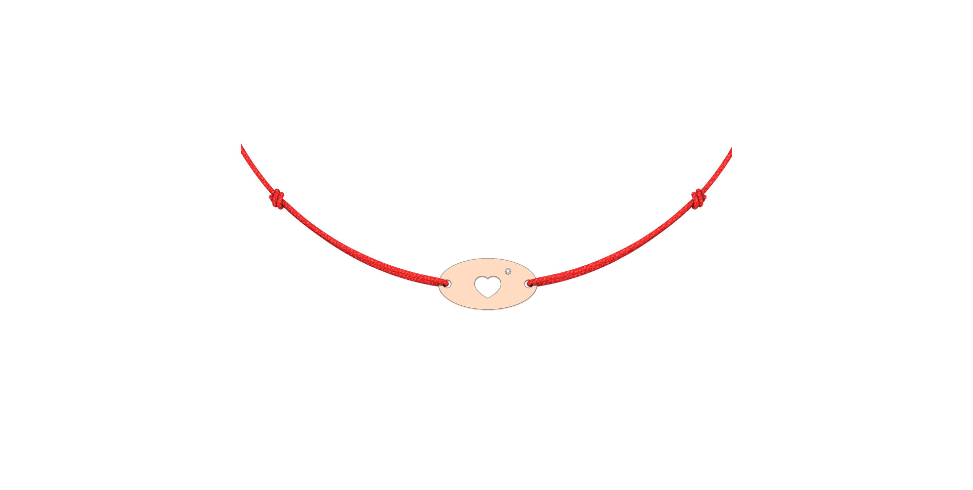 Diamantový náramok so šnúrkou Gold Heart