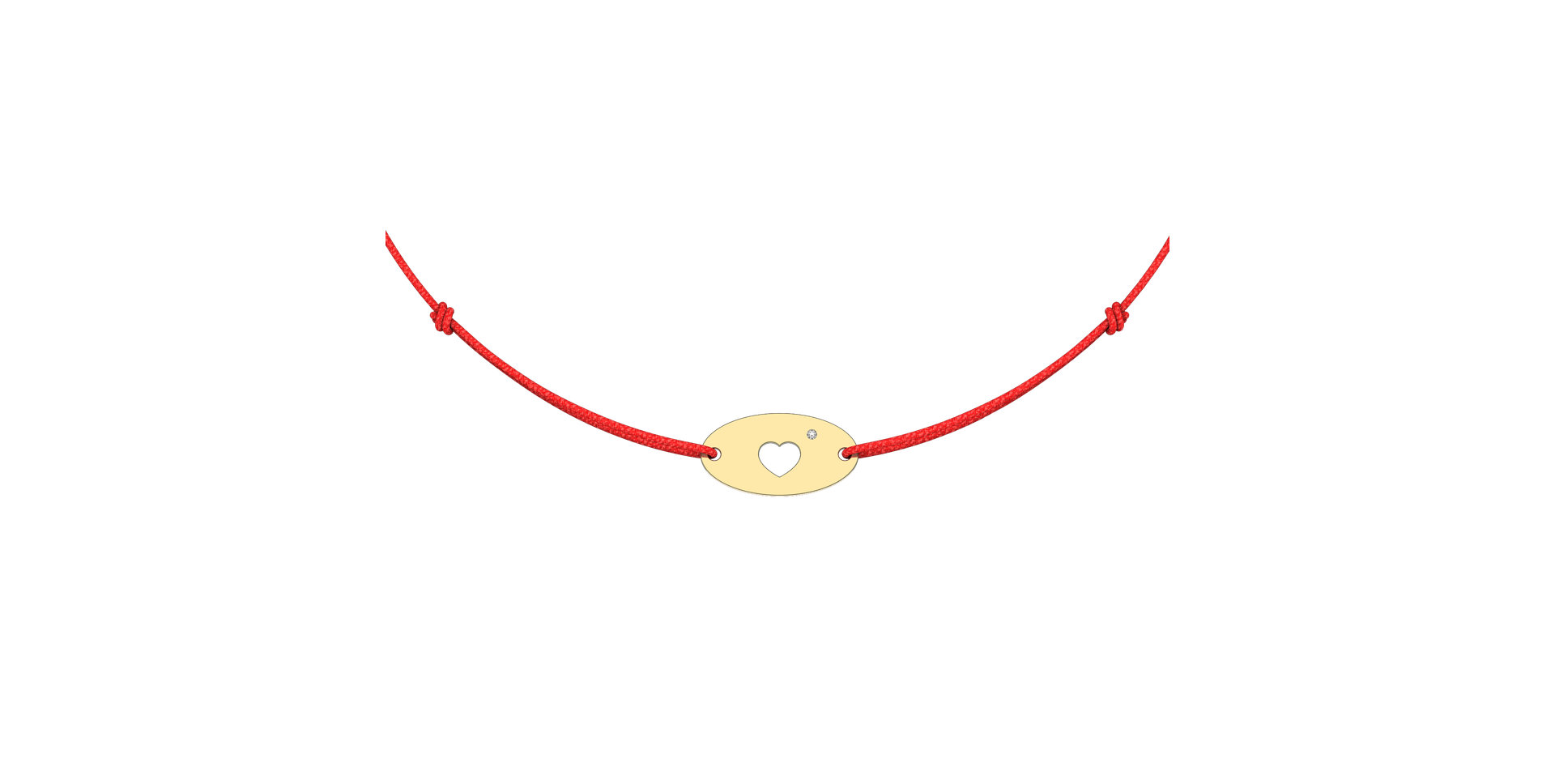 Diamantový náramok so šnúrkou Gold Heart