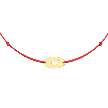 Diamantový náramok so šnúrkou Gold Heart