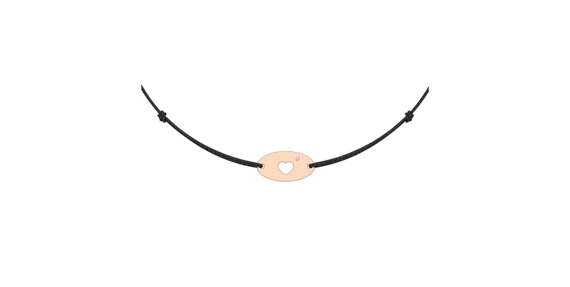 Diamantový náramok so šnúrkou Gold Heart