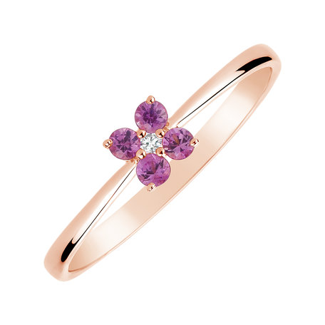Prsteň s diamantom a ružovými zafírmi Divine Bloom