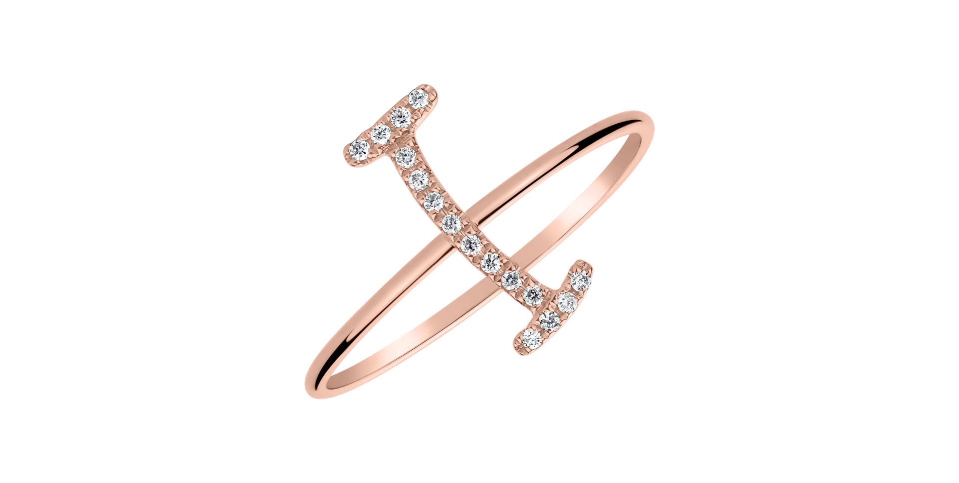 Prsteň s diamantmi Curly Glittery I