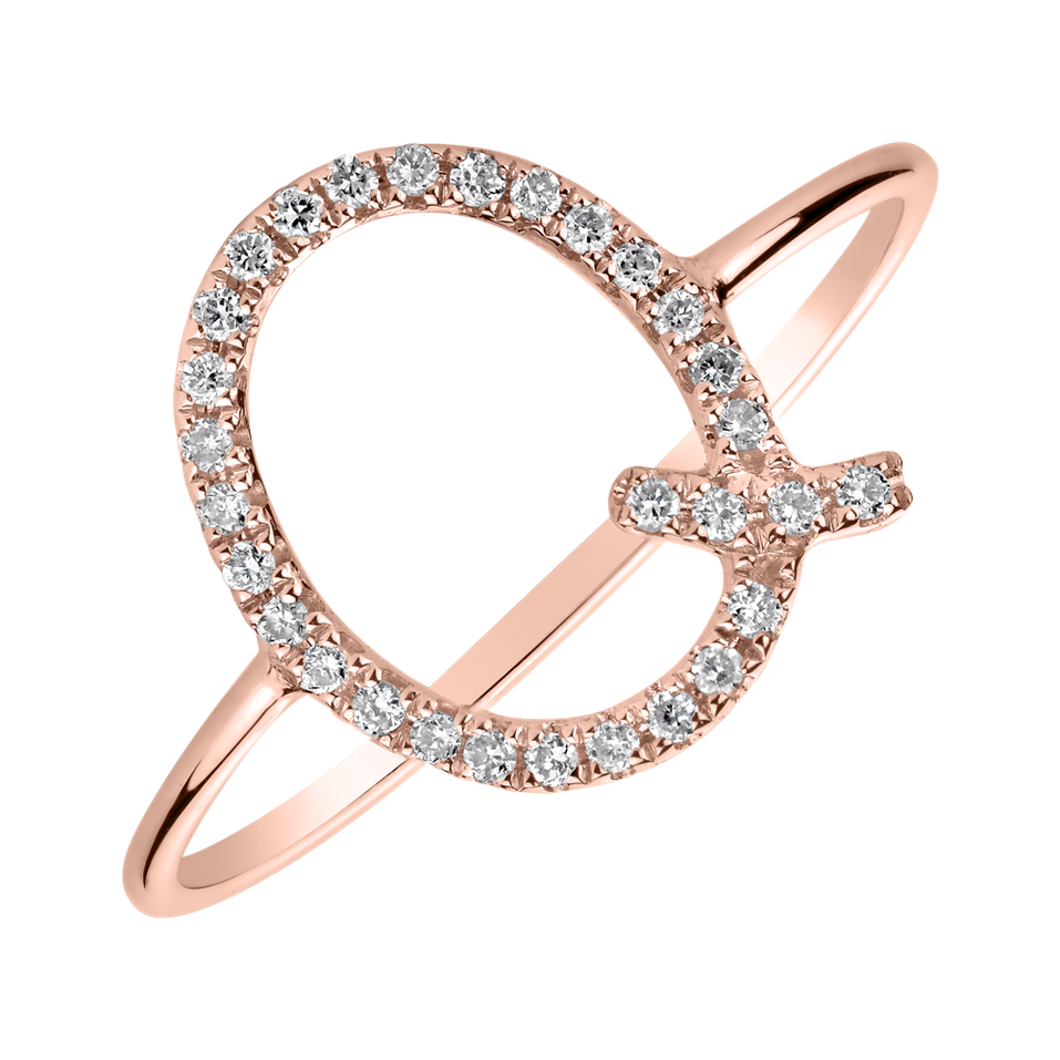 Prsteň s diamantmi Curly Glittery Q