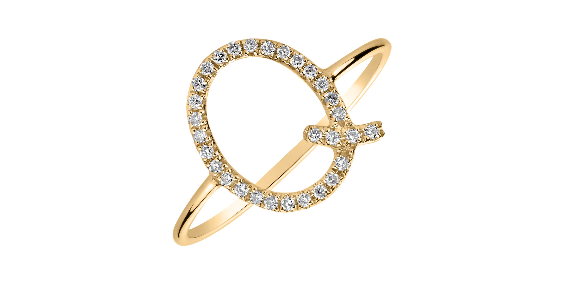 Prsteň s diamantmi Curly Glittery Q