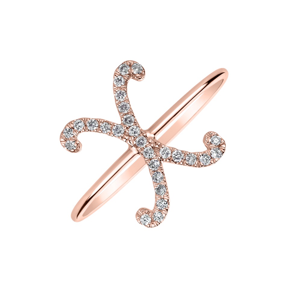 Prsteň s diamantmi Curly Glittery