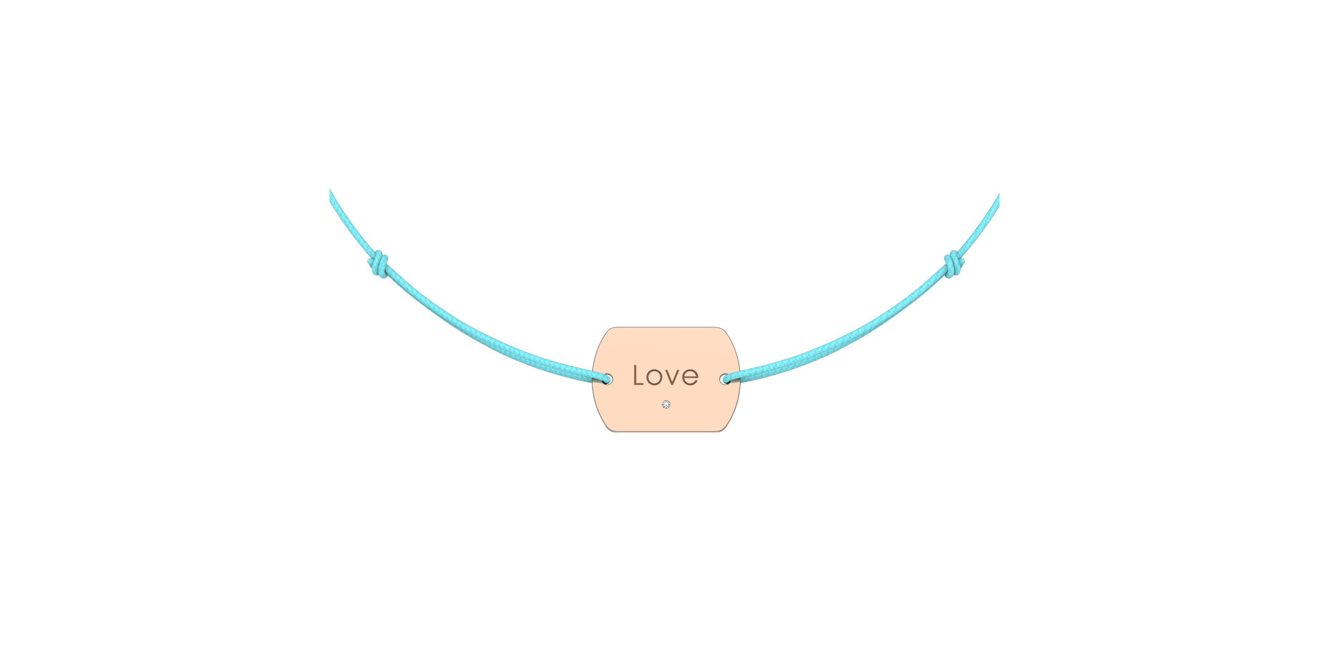 Diamantový náramok so šnúrkou Love Stamp