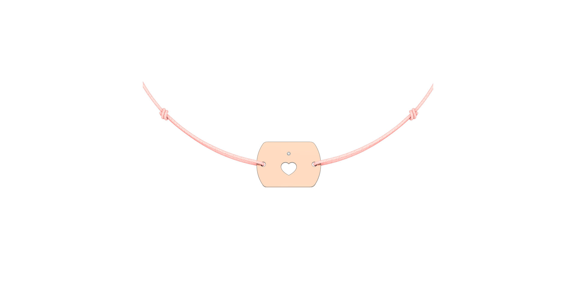 Diamantový náramok so šnúrkou Heart Stamp