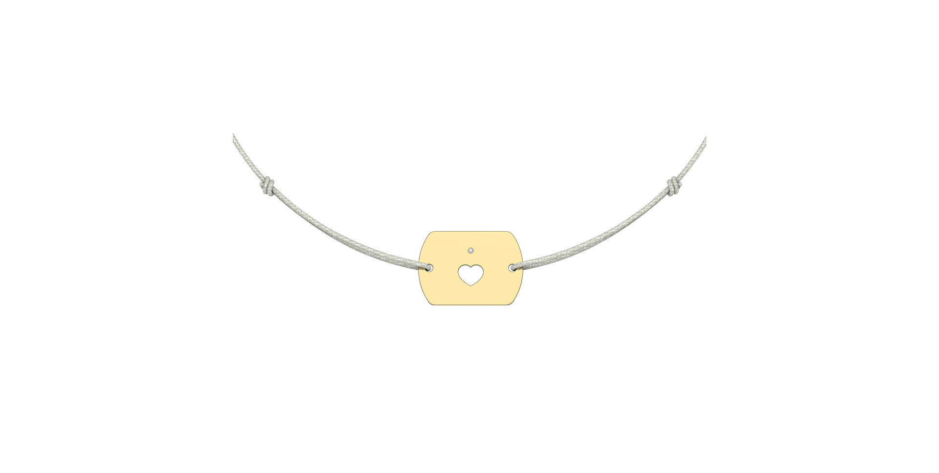 Diamantový náramok so šnúrkou Heart Stamp