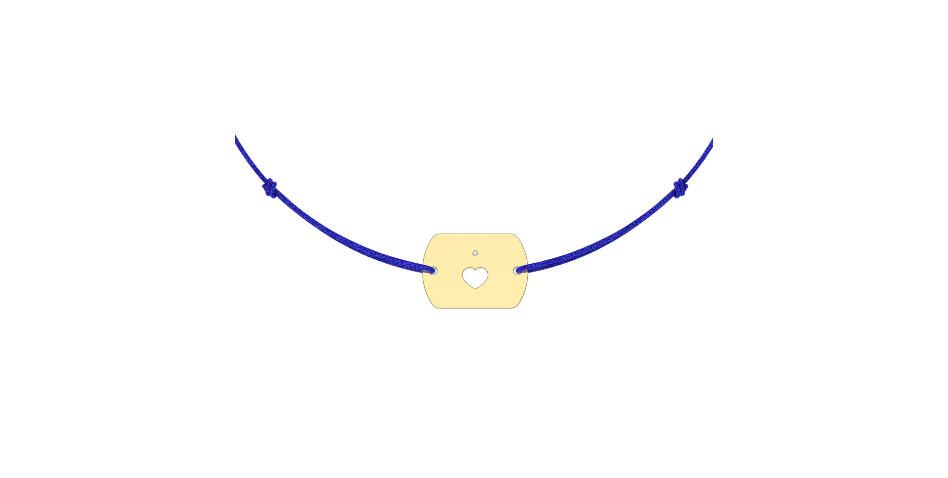 Diamantový náramok so šnúrkou Heart Stamp