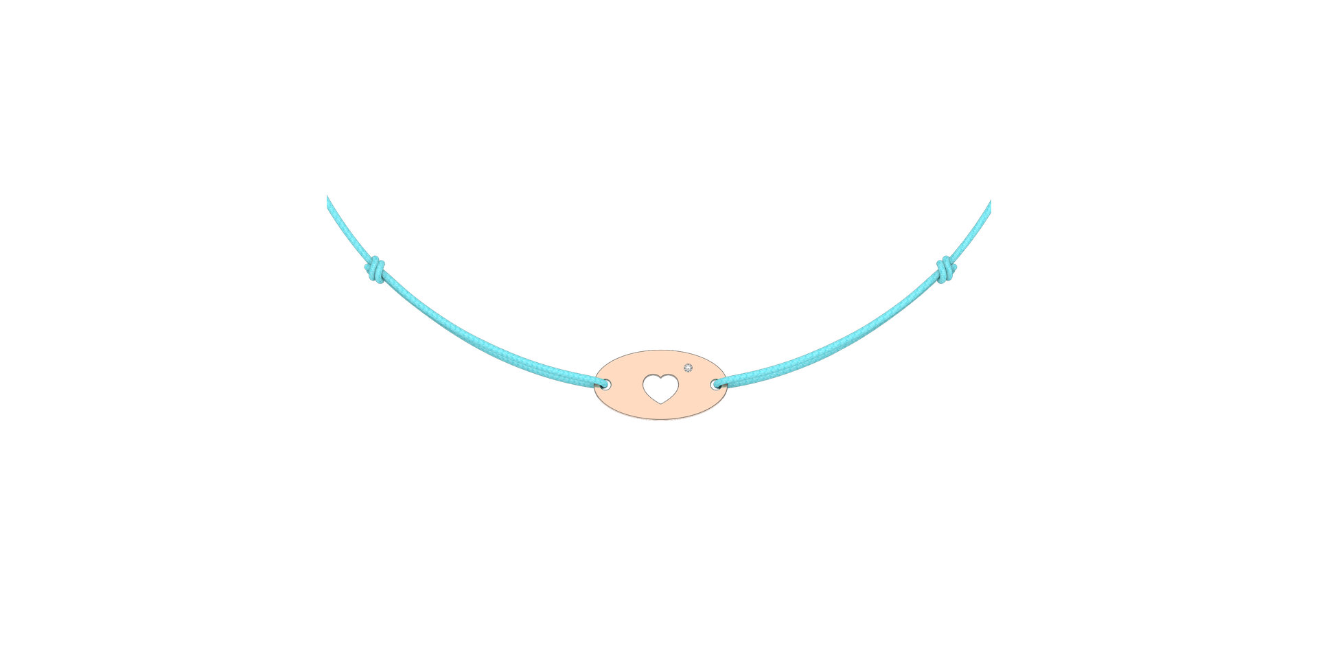 Diamantový náramok so šnúrkou Gold Heart