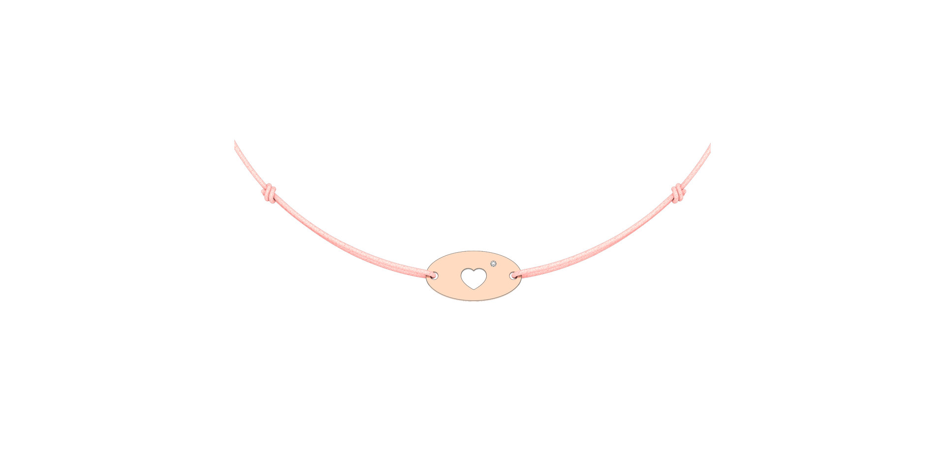 Diamantový náramok so šnúrkou Gold Heart