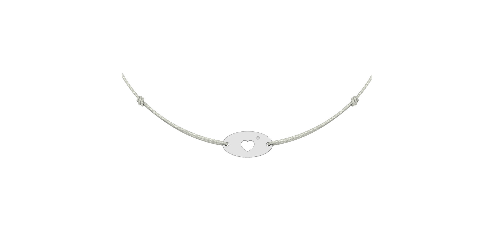 Diamantový náramok so šnúrkou Gold Heart