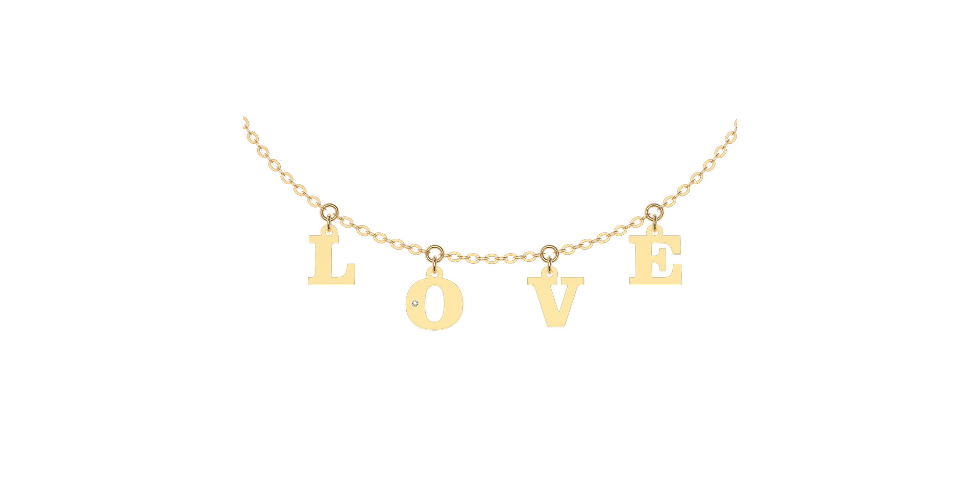 Náramok s diamantom Love