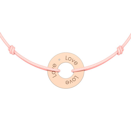 Diamantový náramok so šnúrkou Love Circle