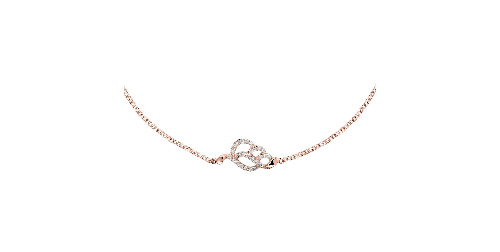 Náramok s diamantmi Sparkling Leaf