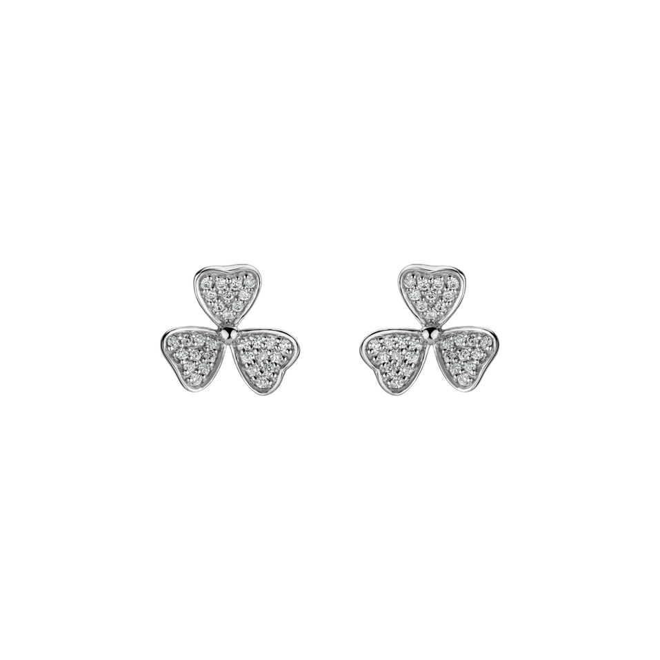 Náušnice s diamantmi Happy Trefoil