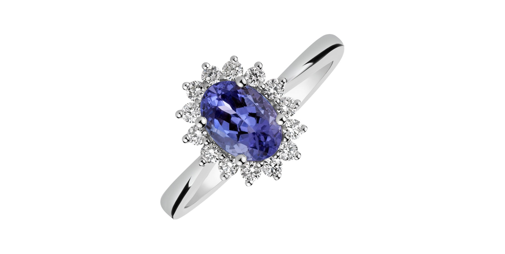 Prsteň s diamantmi a tanzanitom Princess