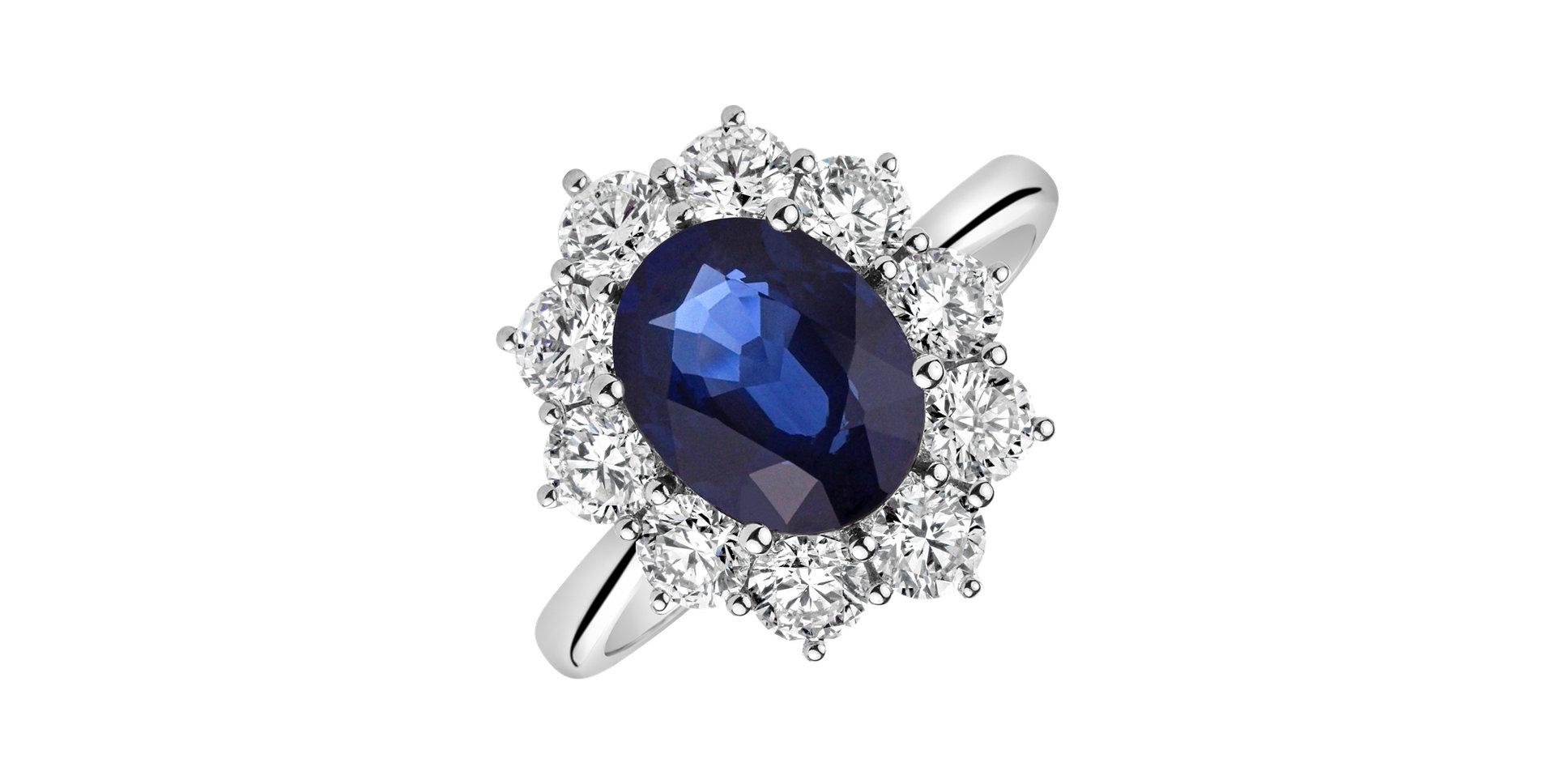 Prsteň s diamantmi a zafírom Princess