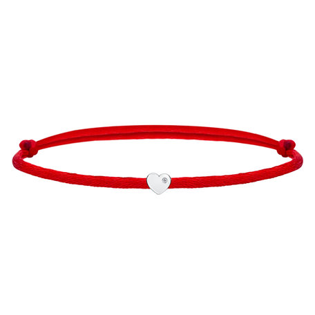 Diamantový náramok so šnúrkou Red Heart
