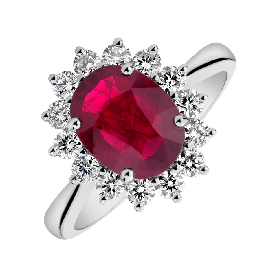 Prsteň s rubínom a diamantmi Princess
