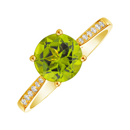 Prsteň s diamantmi a peridotom Bonbon