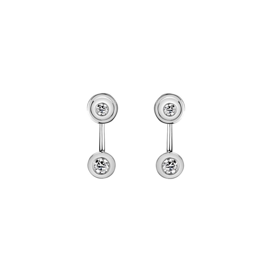 Náušnice s diamantmi Double Classy