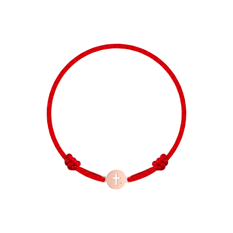 Detský diamantový náramok so šnúrkou Cross Circle