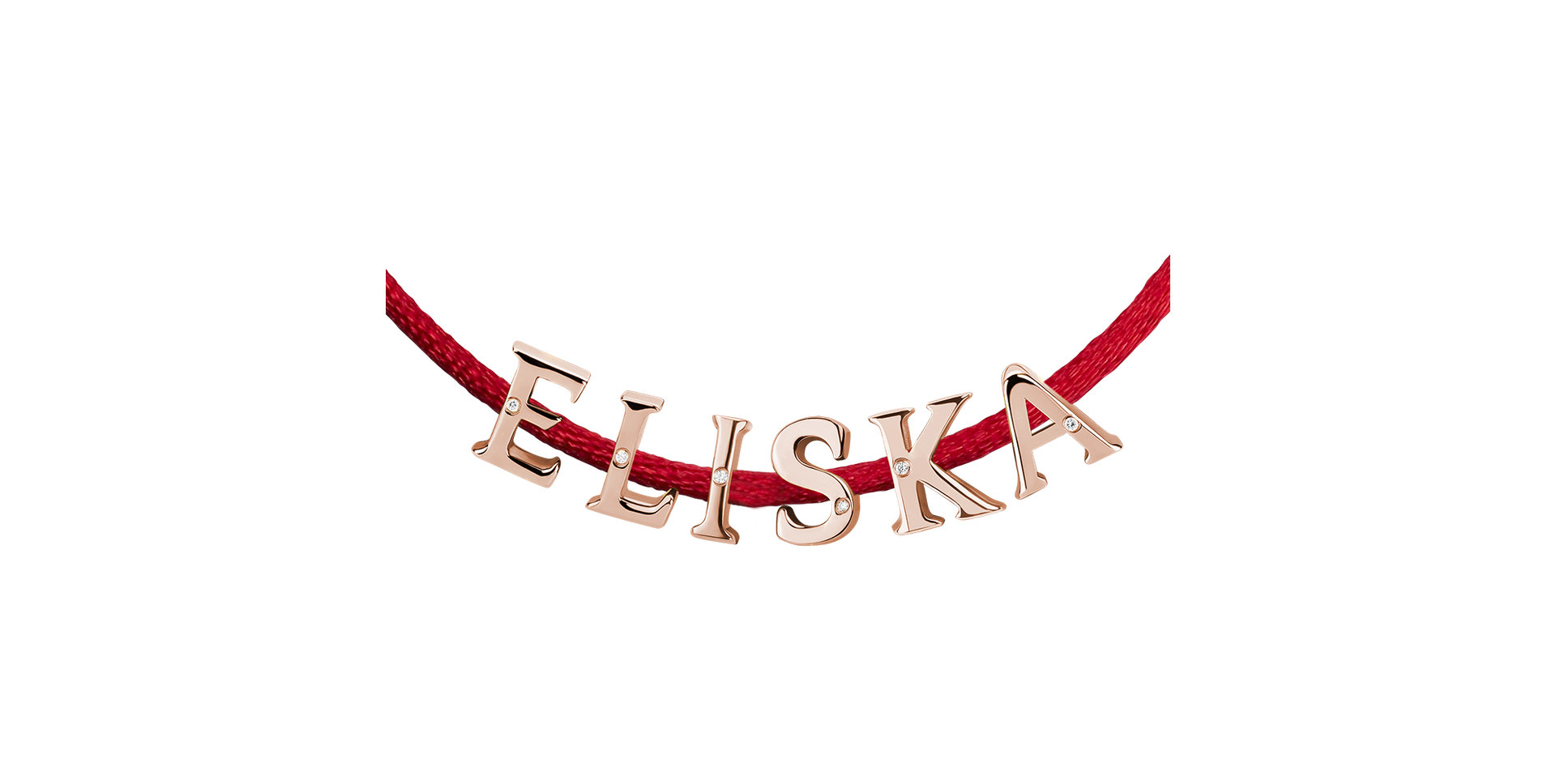 Diamantový náramok so šnúrkou Curly Name