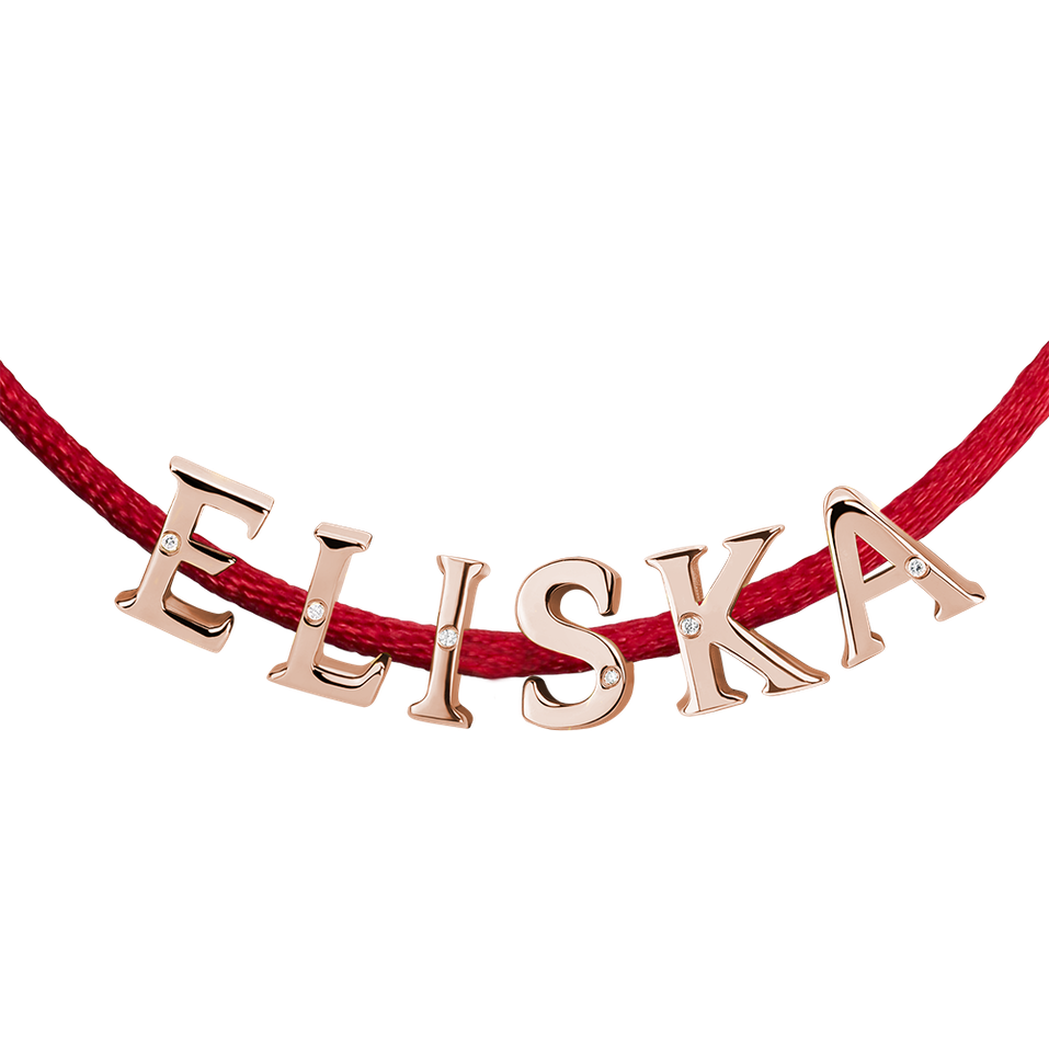 Diamantový náramok so šnúrkou Curly Name