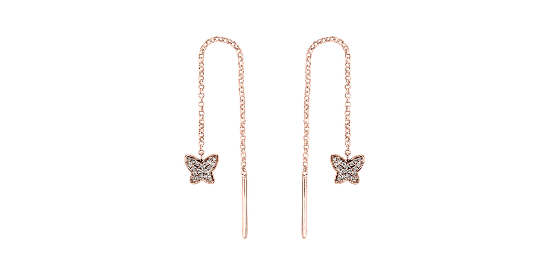 Náušnice s diamantmi Amazing Butterfly