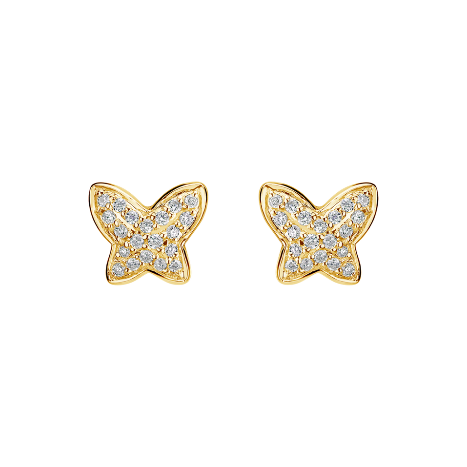 Náušnice s diamantmi Amazing Butterfly