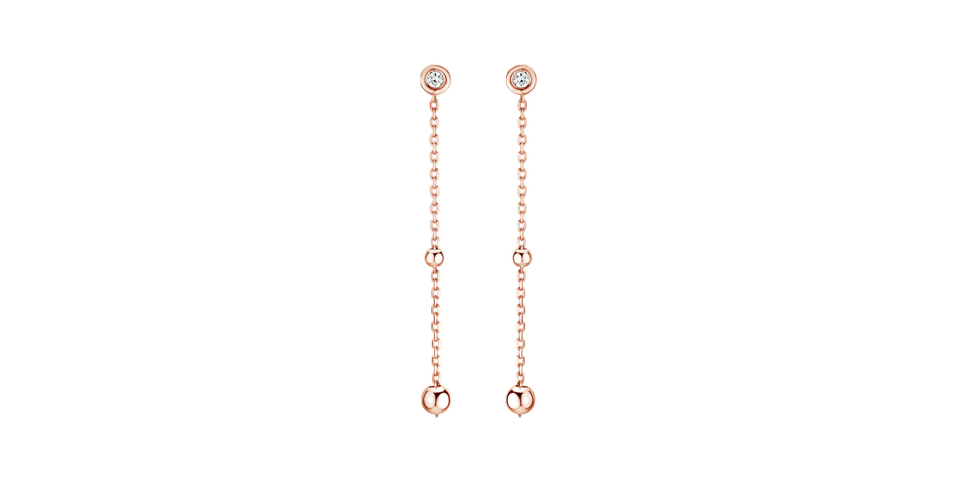 Náušnice s diamantom Dots Waterfall