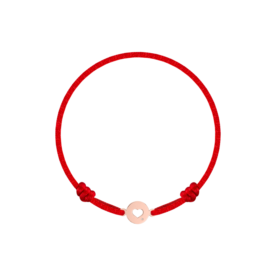 Detský diamantový náramok so šnúrkou Heart Circle