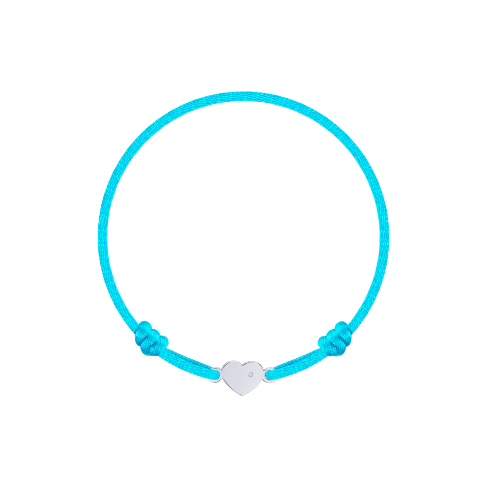 Detský diamantový náramok so šnúrkou Heart