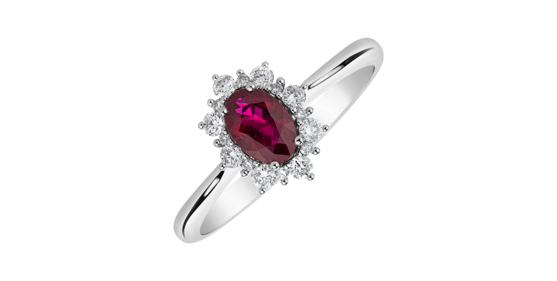 Prsteň s diamantmi a rubínom Princess