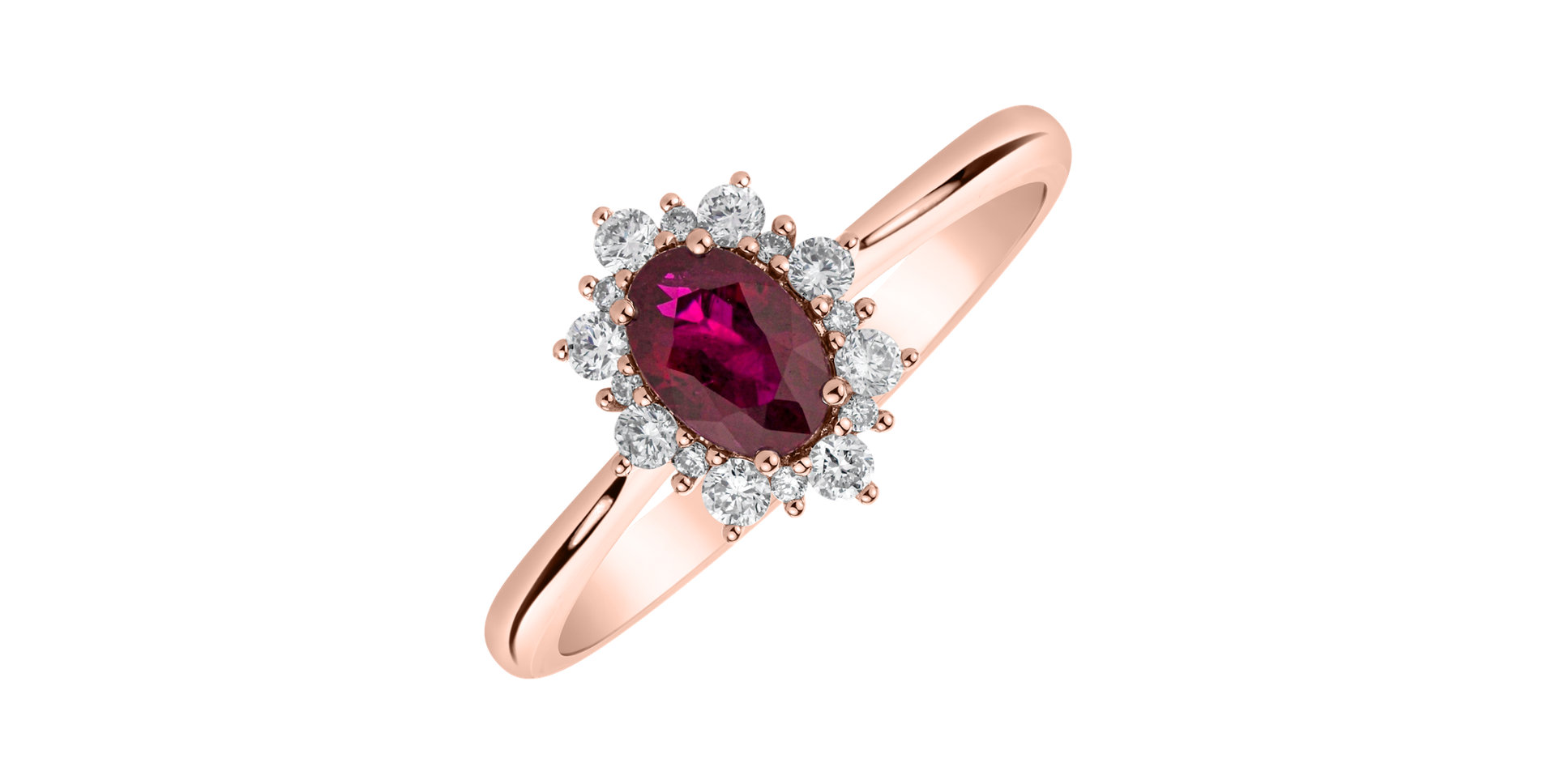 Prsteň s diamantmi a rubínom Princess