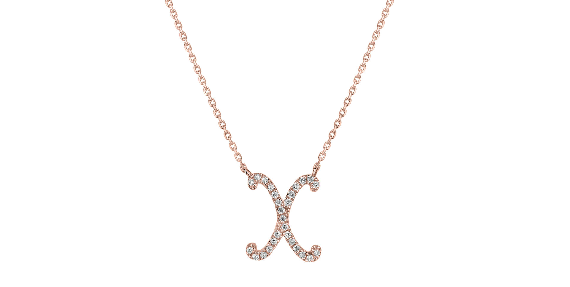 Náhrdelník s diamantmi Curly Glitter X