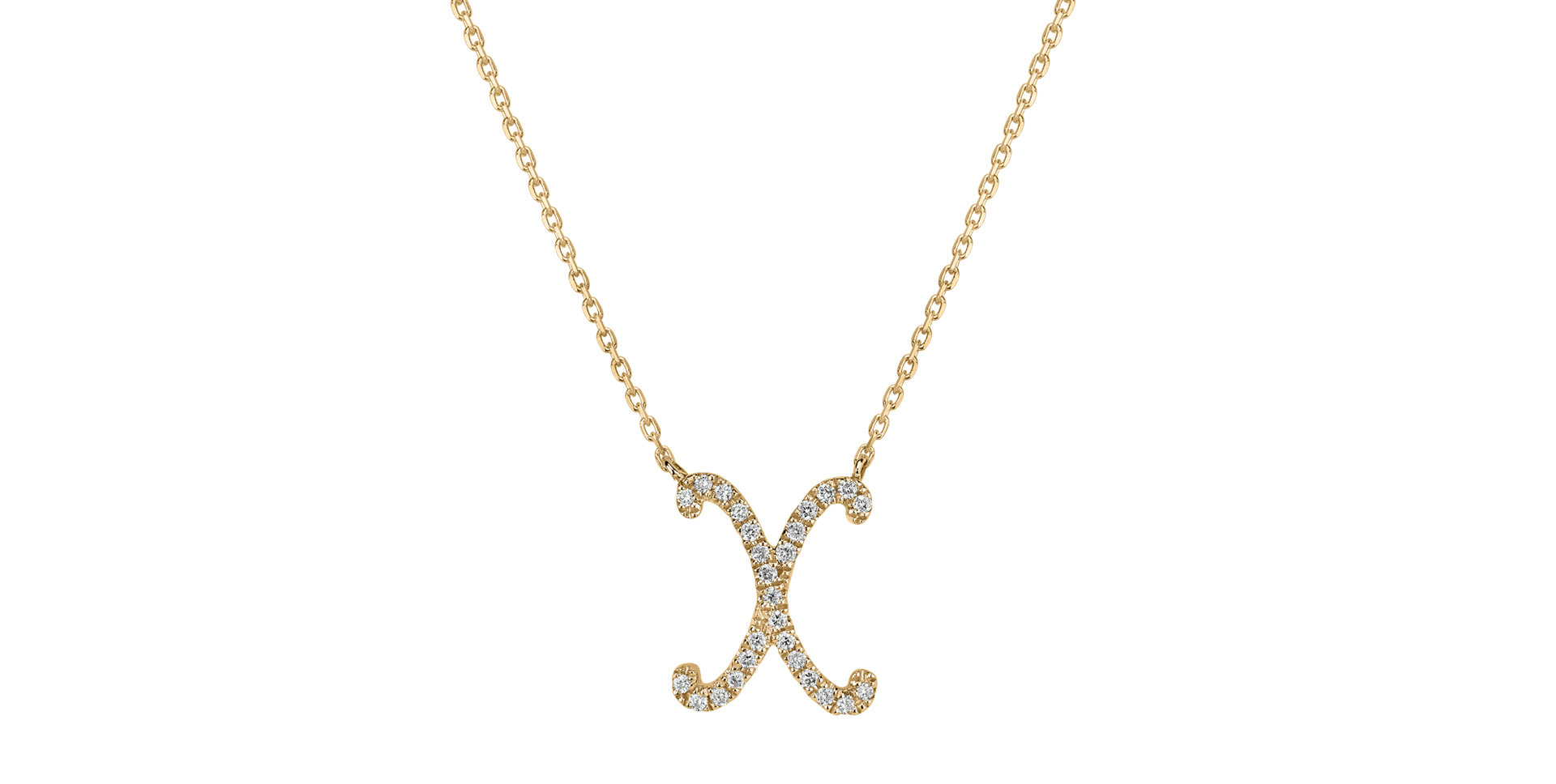 Náhrdelník s diamantmi Curly Glitter X